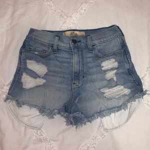 Hollister high-waisted distressed denim shorts